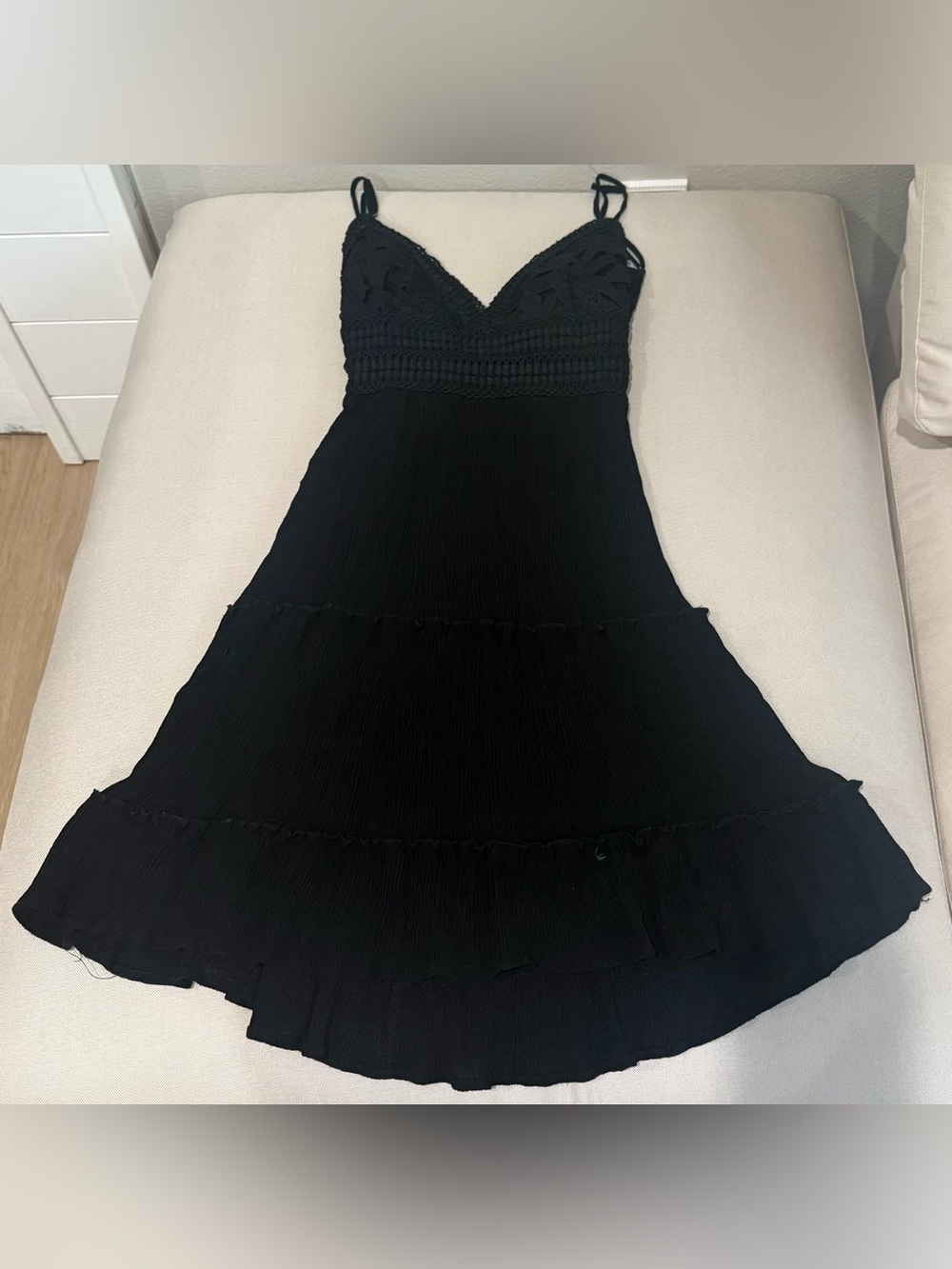 Love Tree Black V-Neck Tiered Summer Dress (Ships from Alaska)